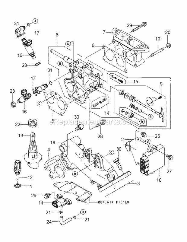 Fd791d-As04 Throttle Equipment Diagram and Parts List for M60-KW 53AB5GFX750 Cub Cadet Sprayer